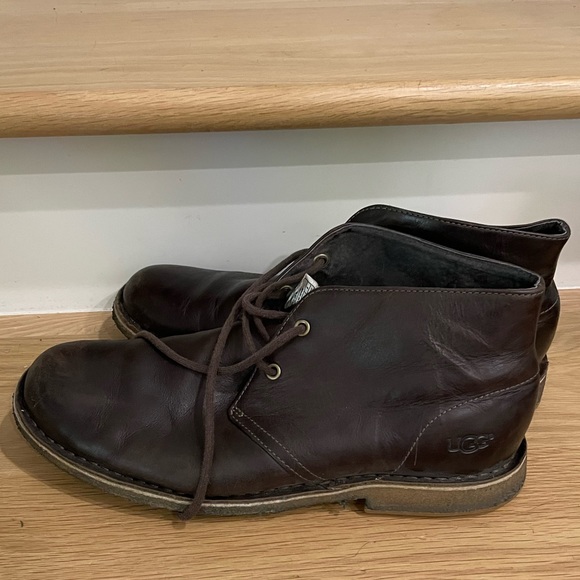 Ugg Leighton Leather Ankle Boots Size 9 brown - Picture 3 of 7